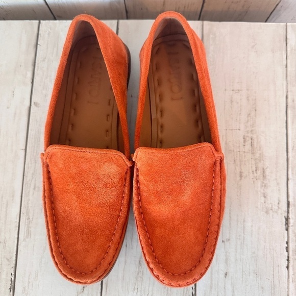 Sarto Tangerine Suede Loafers 1-Inch Heel Size 5.5 - Picture 3 of 9